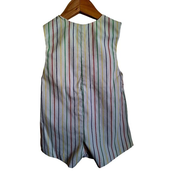 Vintage 80s 90s Toddler Striped Overalls with Car Appliqué & Button Closures - Picture 6 of 11